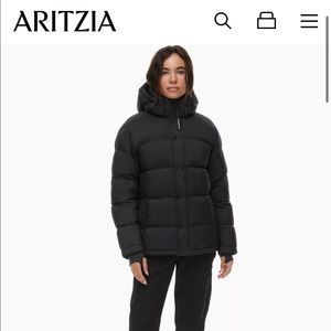 Black vegan aritzia super puff jacket